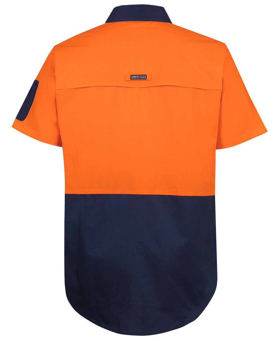 JB's Hi Vis Class F Ripstop S/S Work Shirt - Orange/Navy - Back
