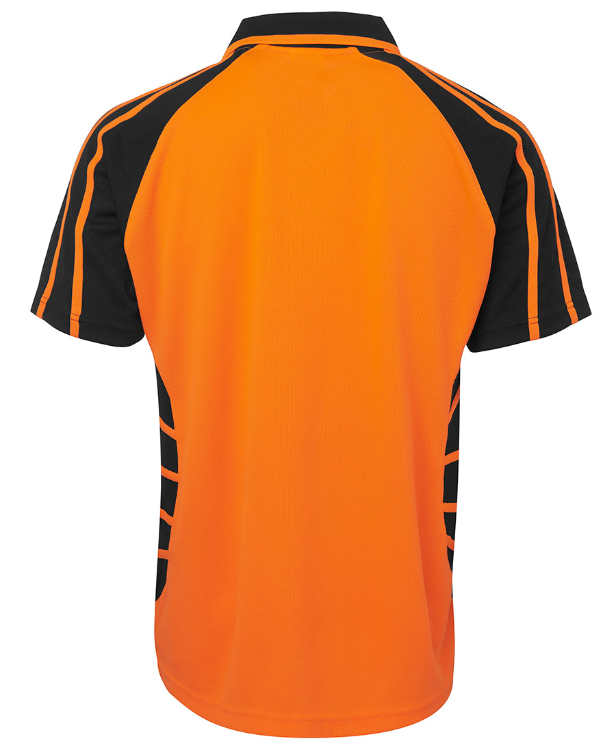JB's Hi Vis S/S Spider Polo - Orange/Black - Back