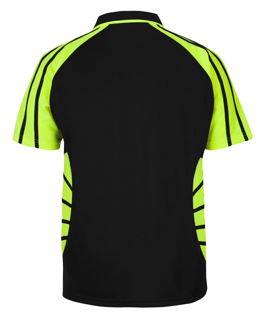 JB's Street Spider Polo - Black/Lime - Back