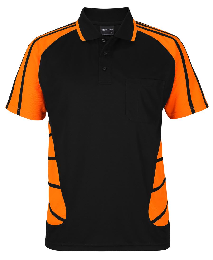 JB's Street Spider Polo - Black/Orange - Front