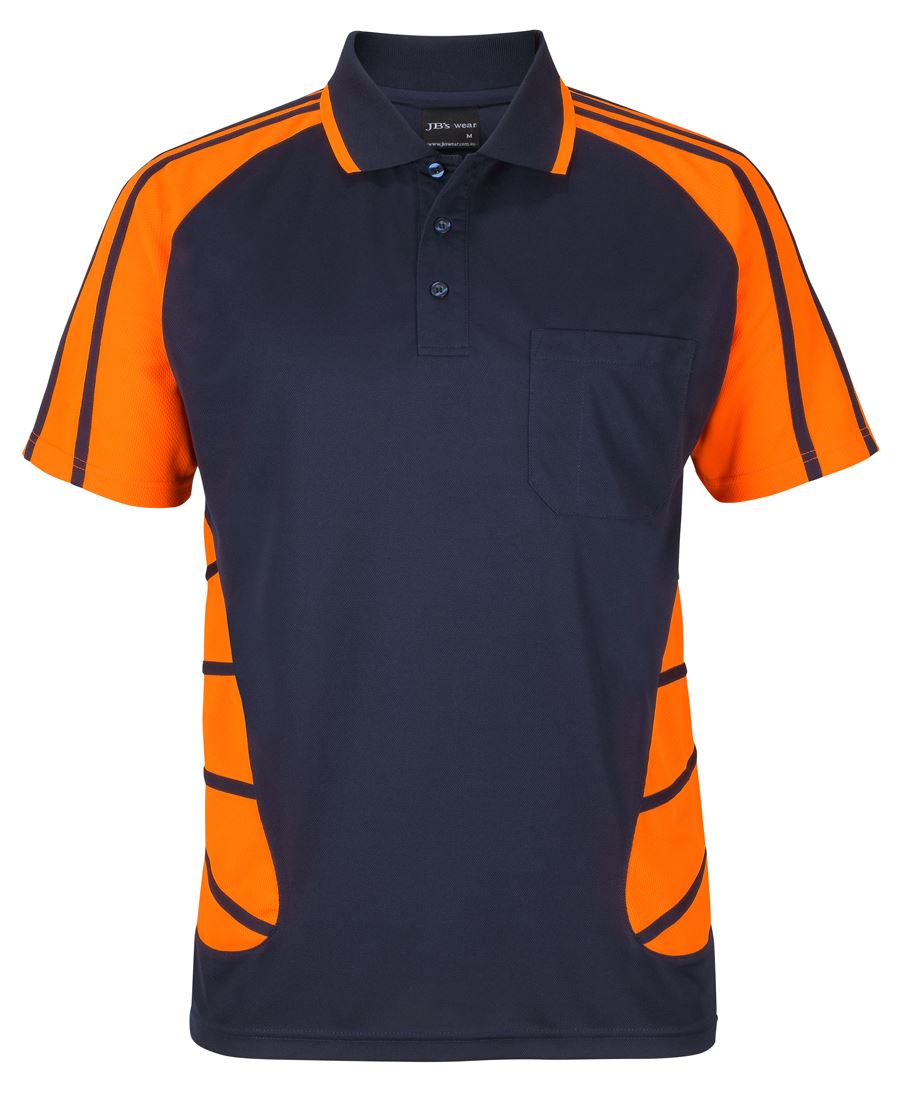 JB's Street Spider Polo - Navy/Orange - Front