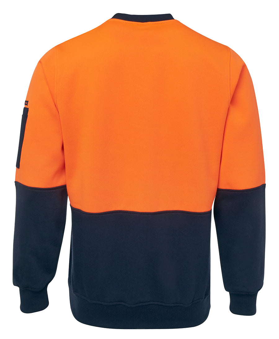 JB's Hi Vis Fleecy Crew - Orange/Navy - Back