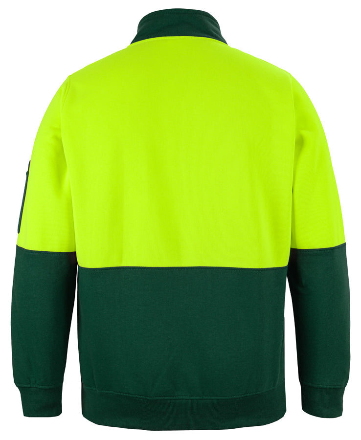 JB's Hi Vis 1/2 Zip Fleecy - Lime/Bottle - Back