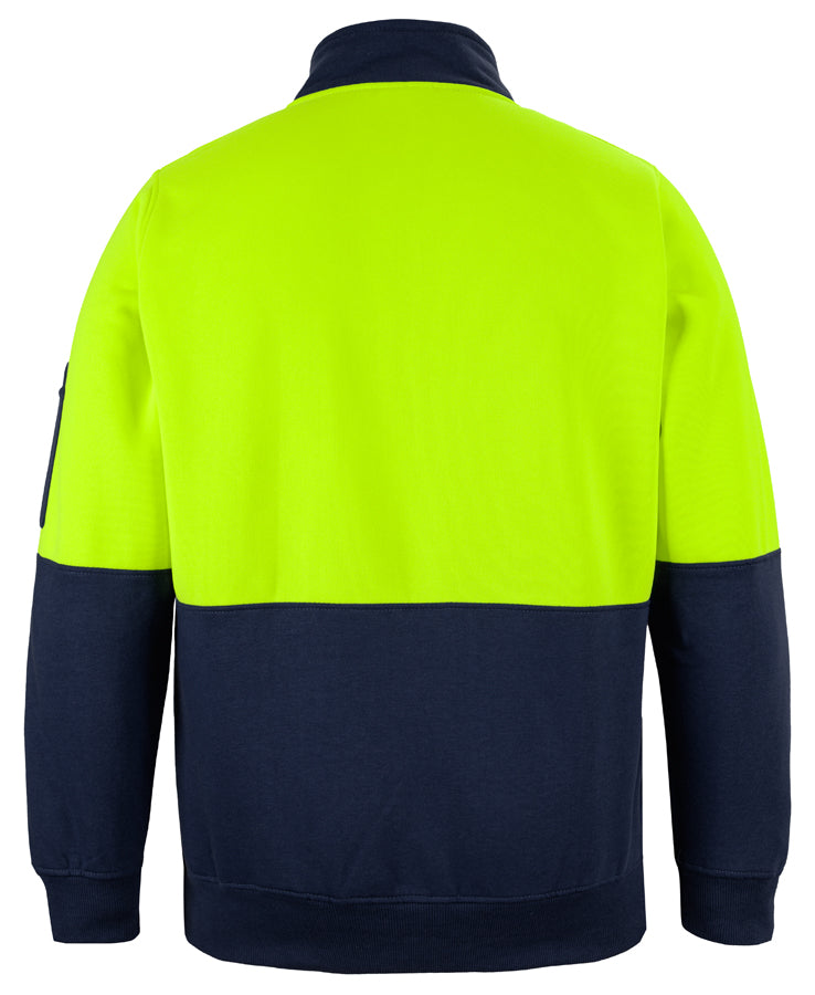 JB's Hi Vis 1/2 Zip Fleecy - Lime/Navy - Back