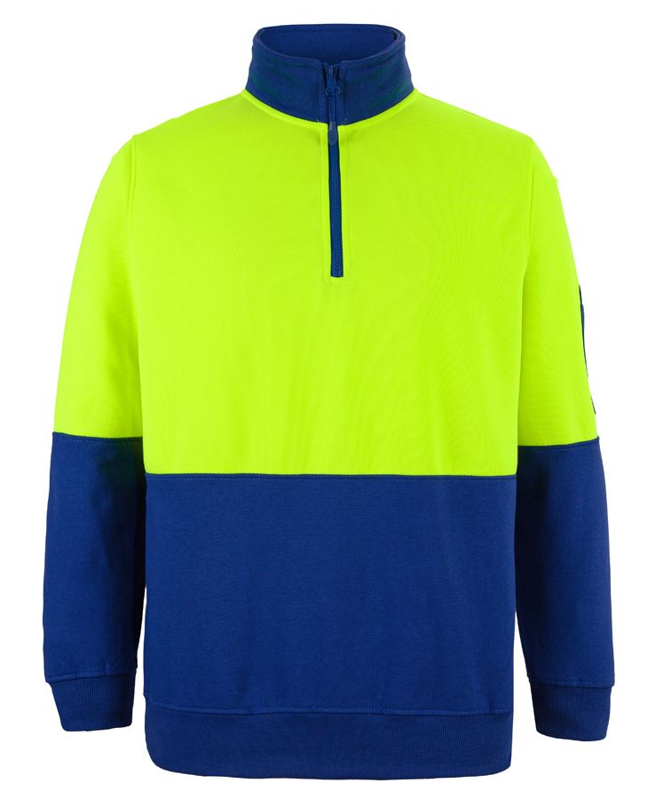 JB's Hi Vis 1/2 Zip Fleecy - Lime/Royal - Front