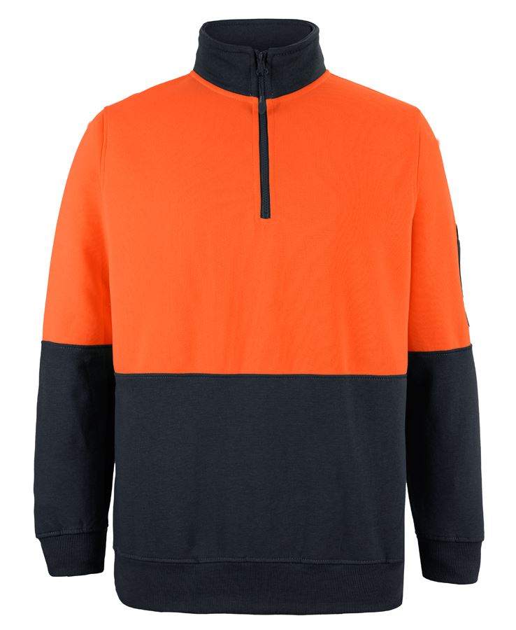 JB's Hi Vis 1/2 Zip Fleecy - Orange/Black - Front
