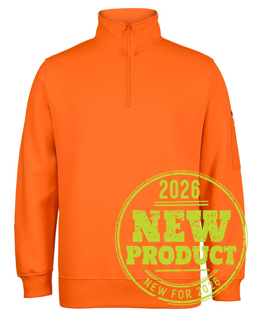 JB's Hi Vis 1/2 Zip Fleecy - Orange - Front