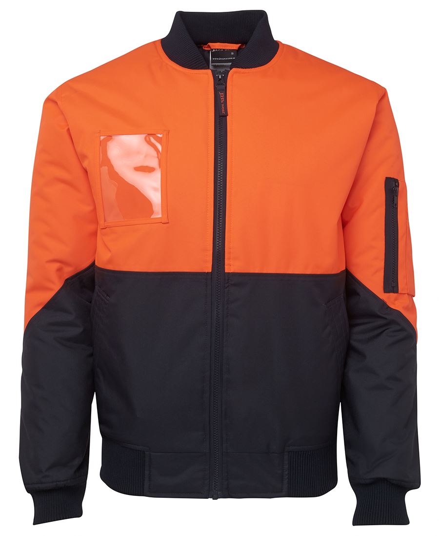 JB's Hi Vis Flying Jacket - Orange/Navy - Front