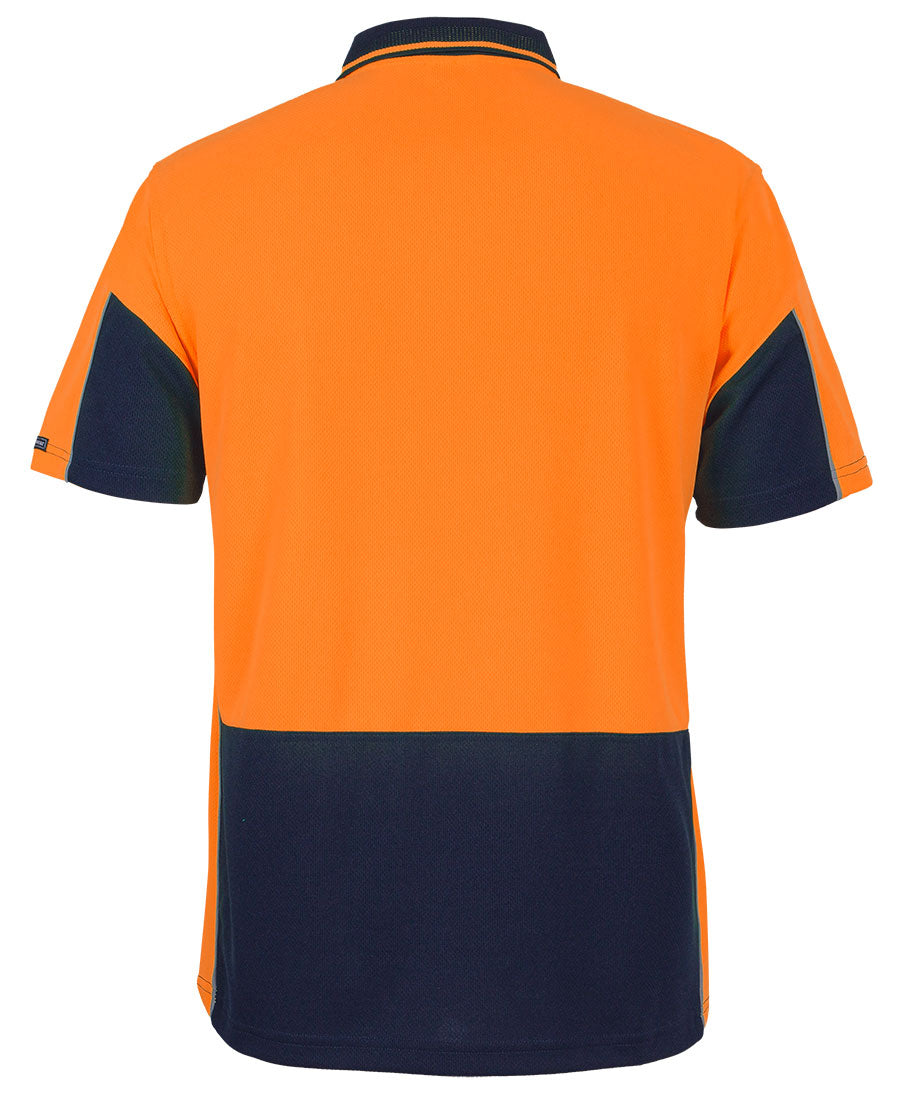 JB's Hi Vis S/S Gap Polo - Orange/Navy - Back