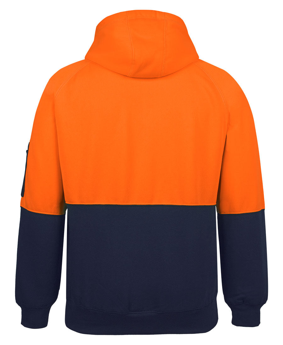 JB's Hi Vis Full Zip Fleecy Hoodie - Orange/Navy - Back