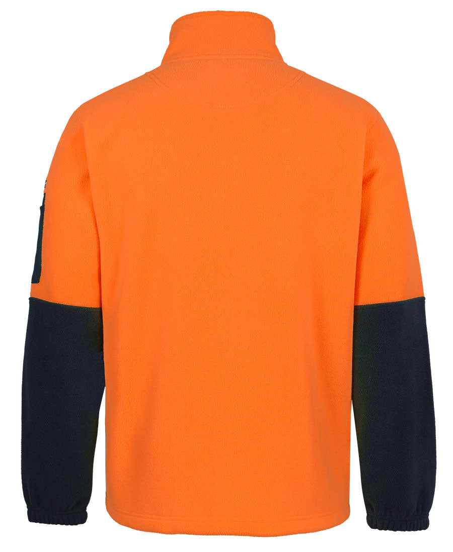 Hi Vis Full ZIp Polar Fleece - Orange/Navy - Back