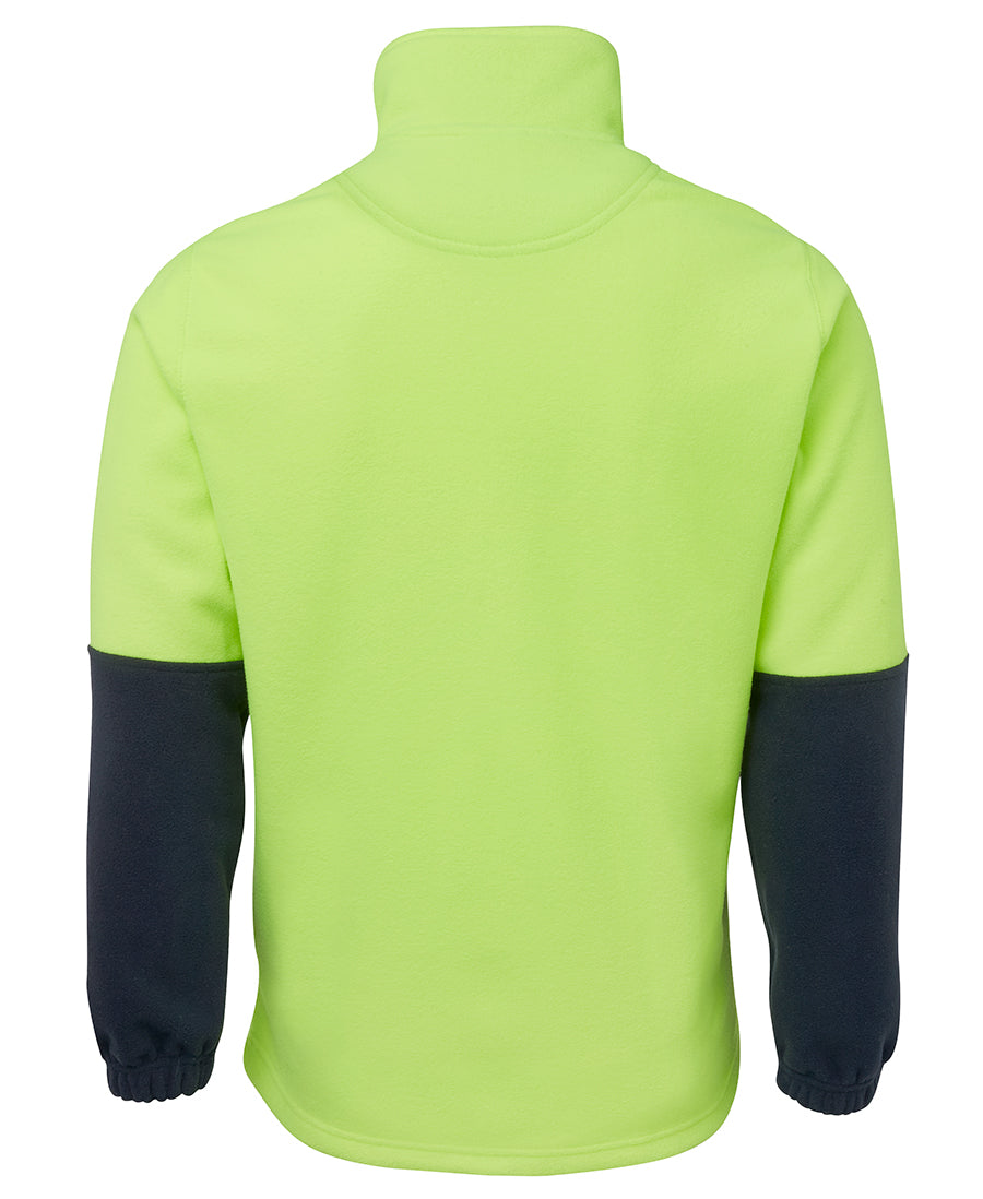 JB's Hi Vis 1/2 Zip Polar Fleece - Lime/Navy - Back