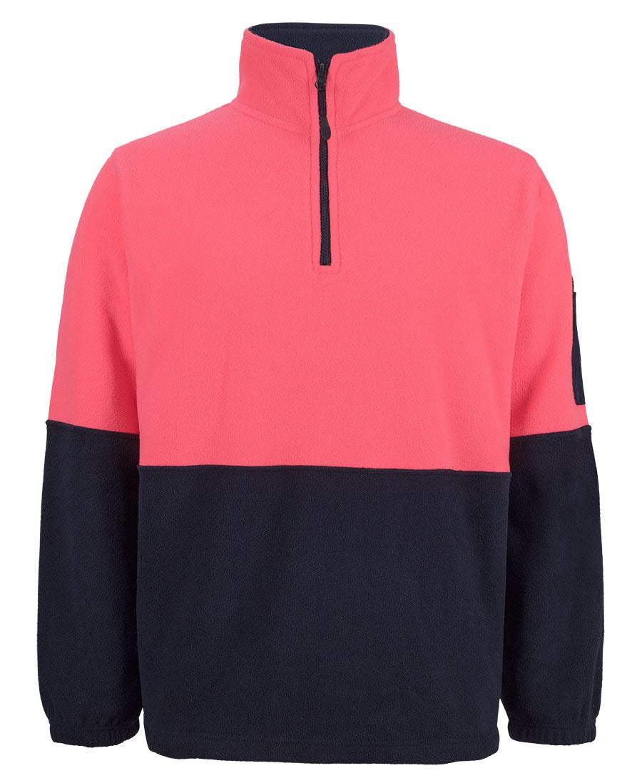 JB's Hi Vis 1/2 Zip Polar Fleece - HV Pink/Navy - Front