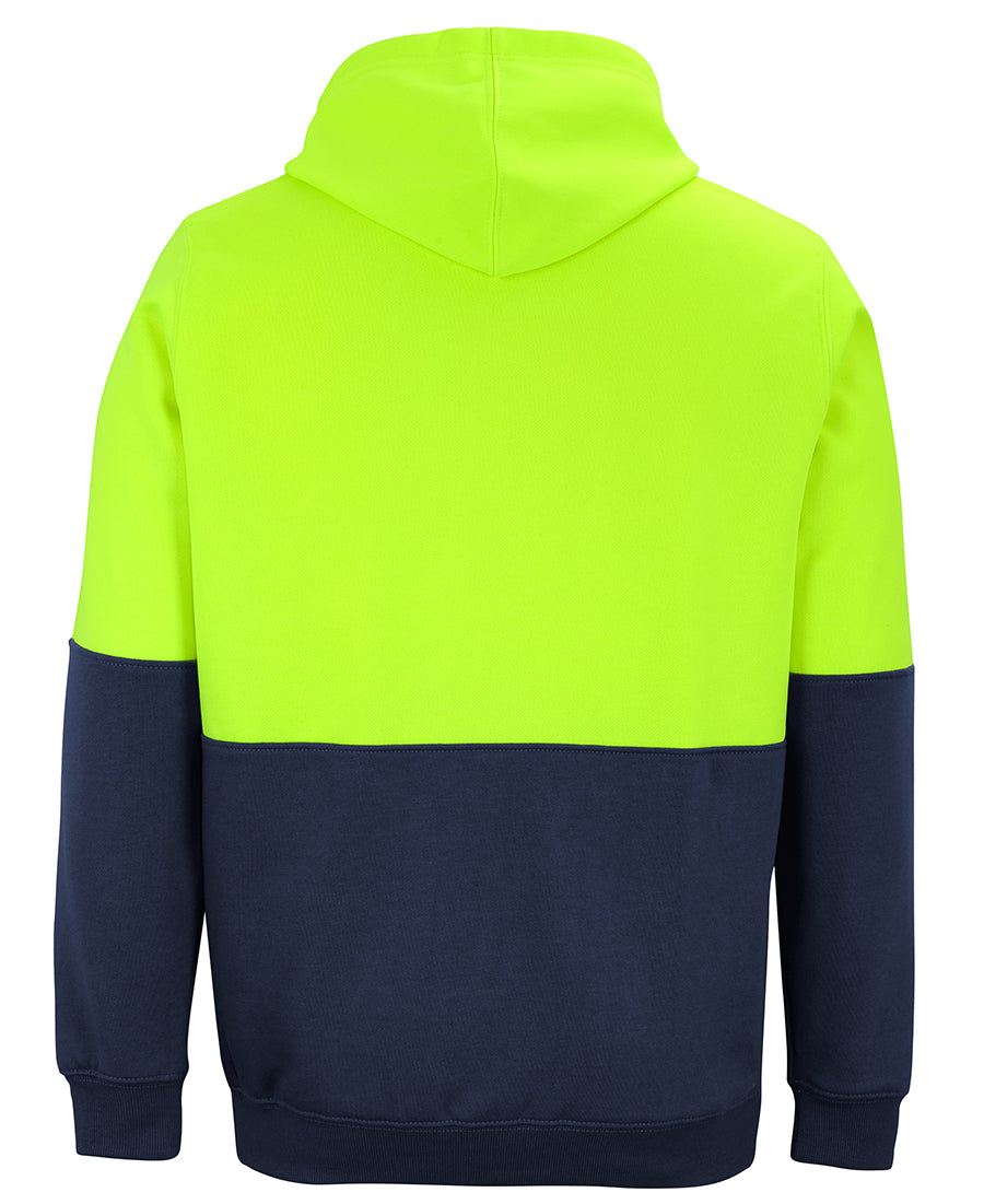 JB's Hi Vis Pull Over Hoodie - Lime/Navy - Back