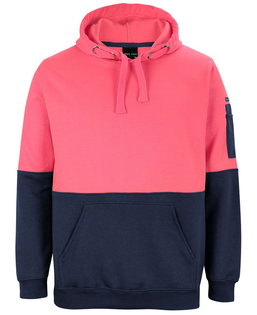 JB's Hi Vis Pull Over Hoodie - HV Pink/Navy - Front