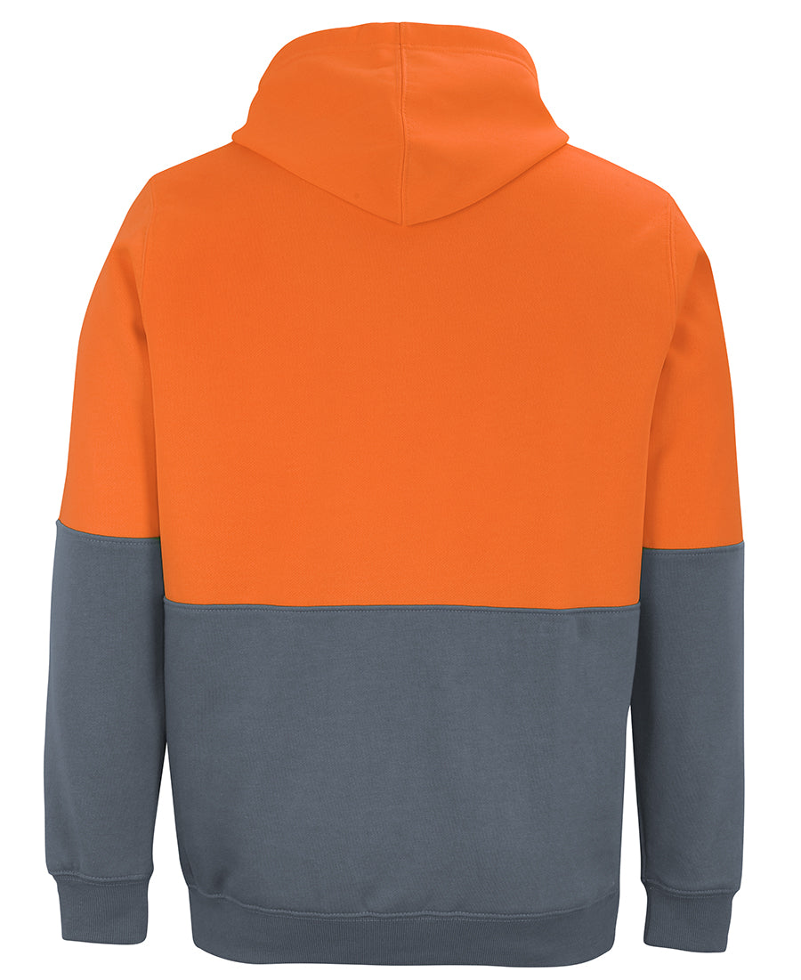 JB's Hi Vis Pull Over Hoodie - Orange/Charcoal - Back