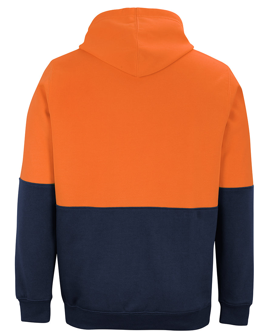 JB's Hi Vis Pull Over Hoodie - Orange/Navy - Back