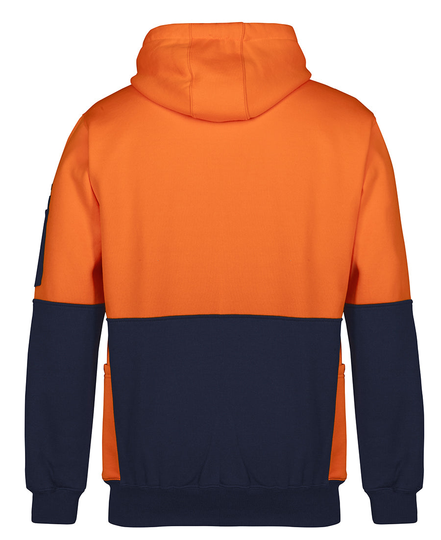JB's Hi Vis 330G Pull Over Hoodie - Orange/Navy - Back