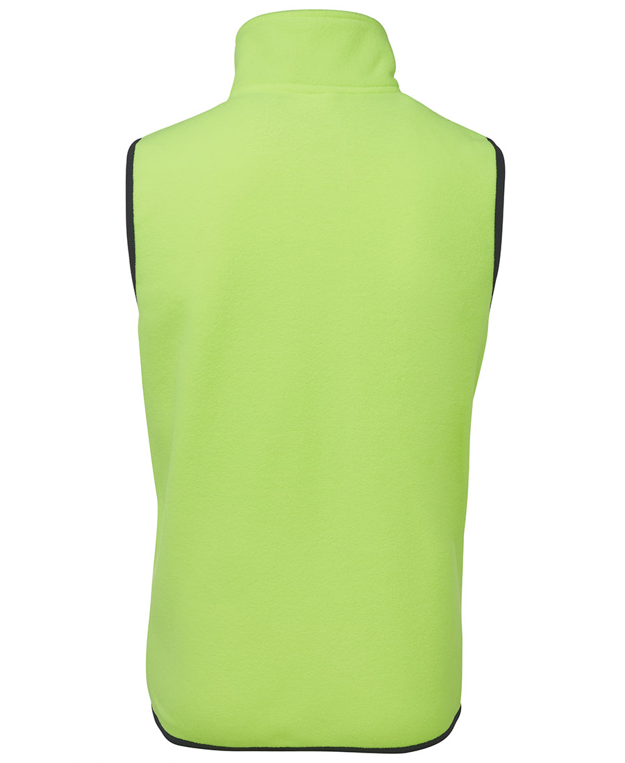 JB's Hi Vis Polar Vest - Lime/Navy - Back