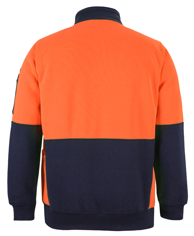JB's Hi Vis 330G 1/2 Zip Fleece - Orange/Navy - Back