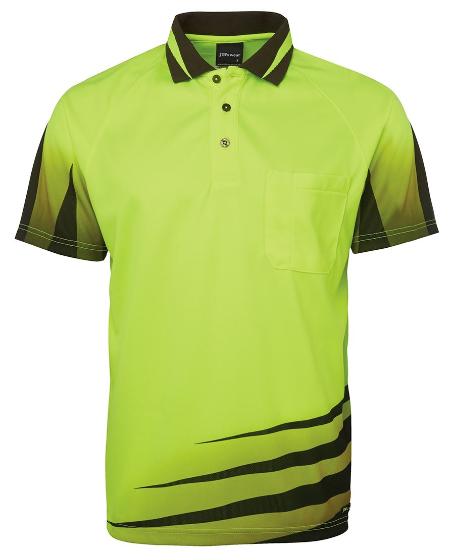 JB's Hi Vis Rippa Sub Polo - Lime/Black - Front