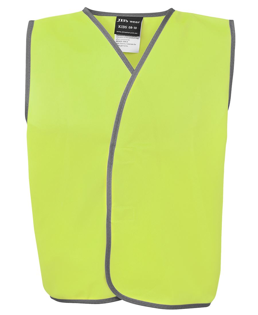 JB's Kids Hi Vis Safety Vest - Lime - Front
