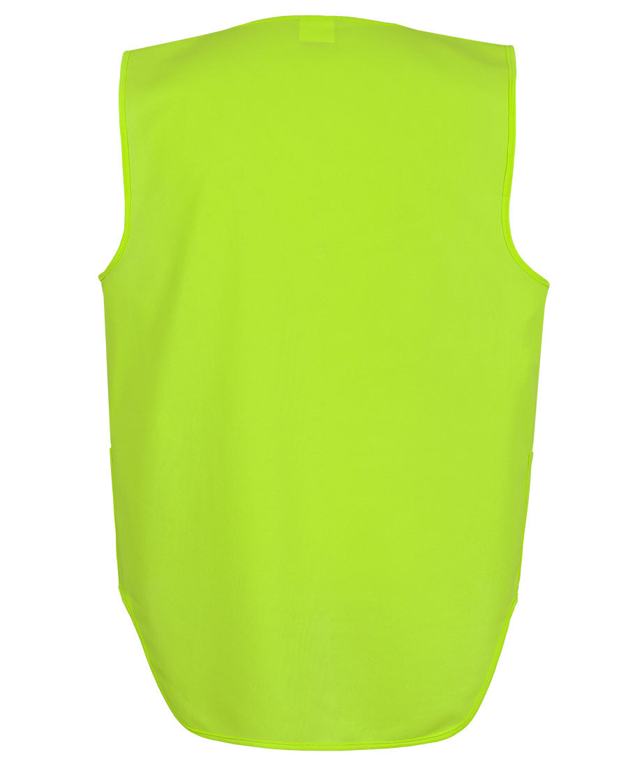 JB's Hi Vis Zip Drop Tail Safety Vest - Lime - Back