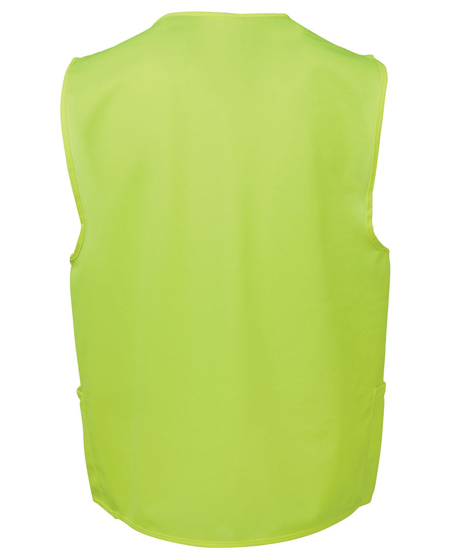 JB's Hi Vis Zip Safety Vest - Lime - Back