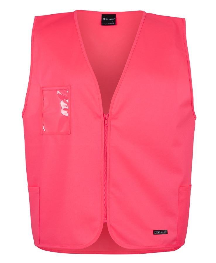 JB's Hi Vis Zip Safety Vest - HV Pink - Front