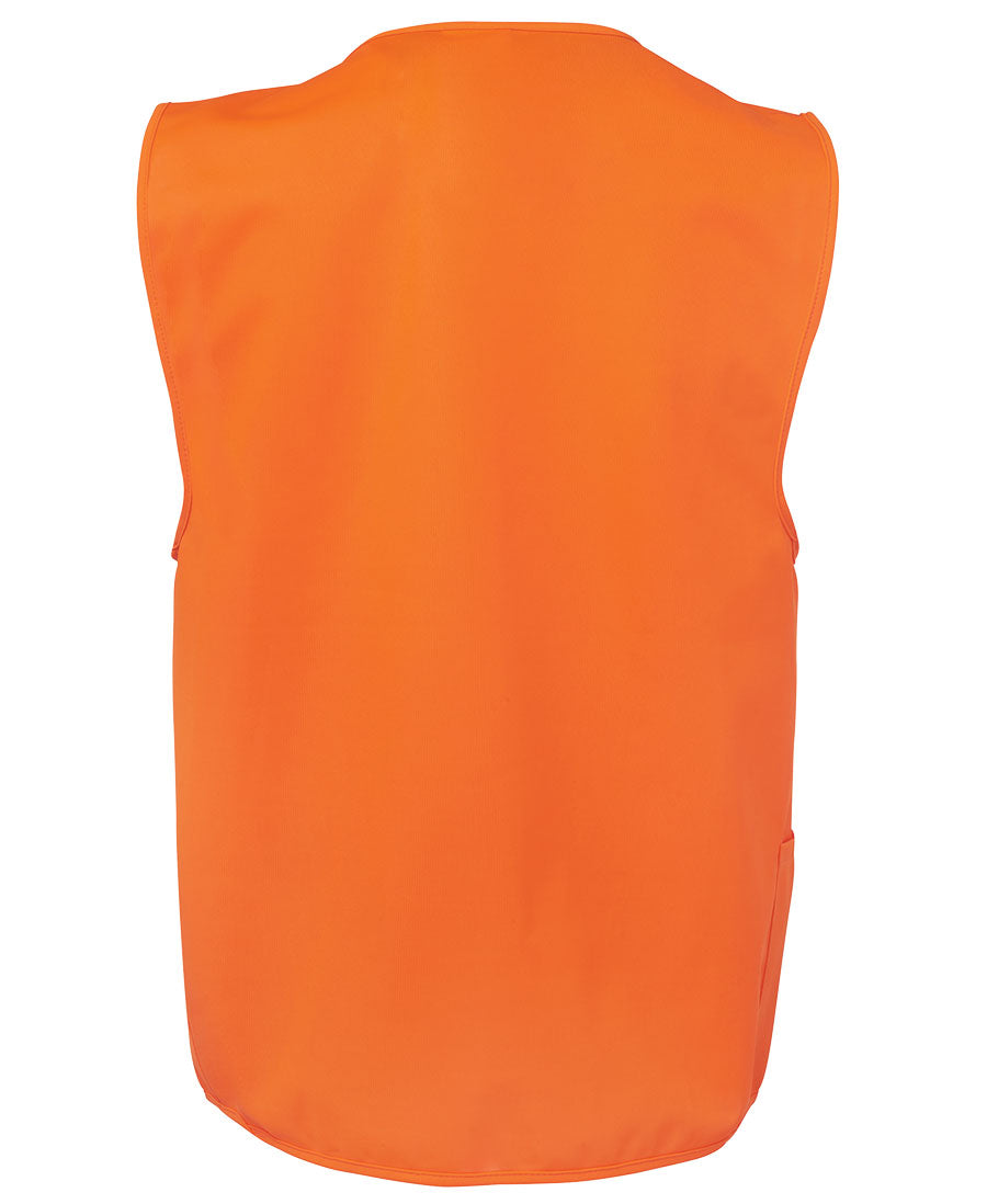 JB's Hi Vis Zip Safety Vest - Orange - Back