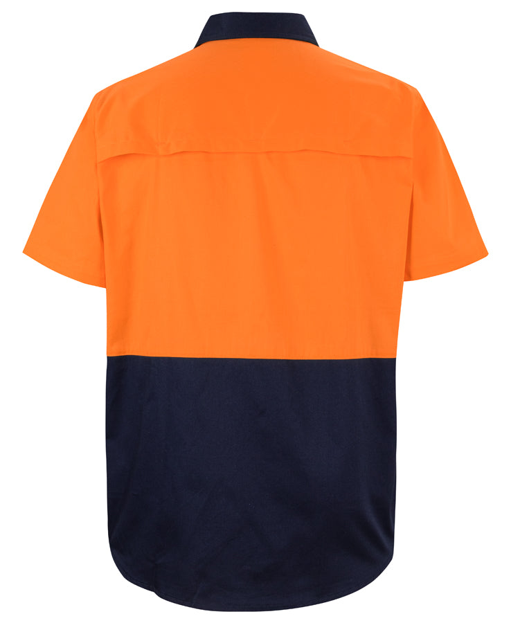 JB's Hi Vis S/S 150G Work Shirt - Orange/Navy - Back