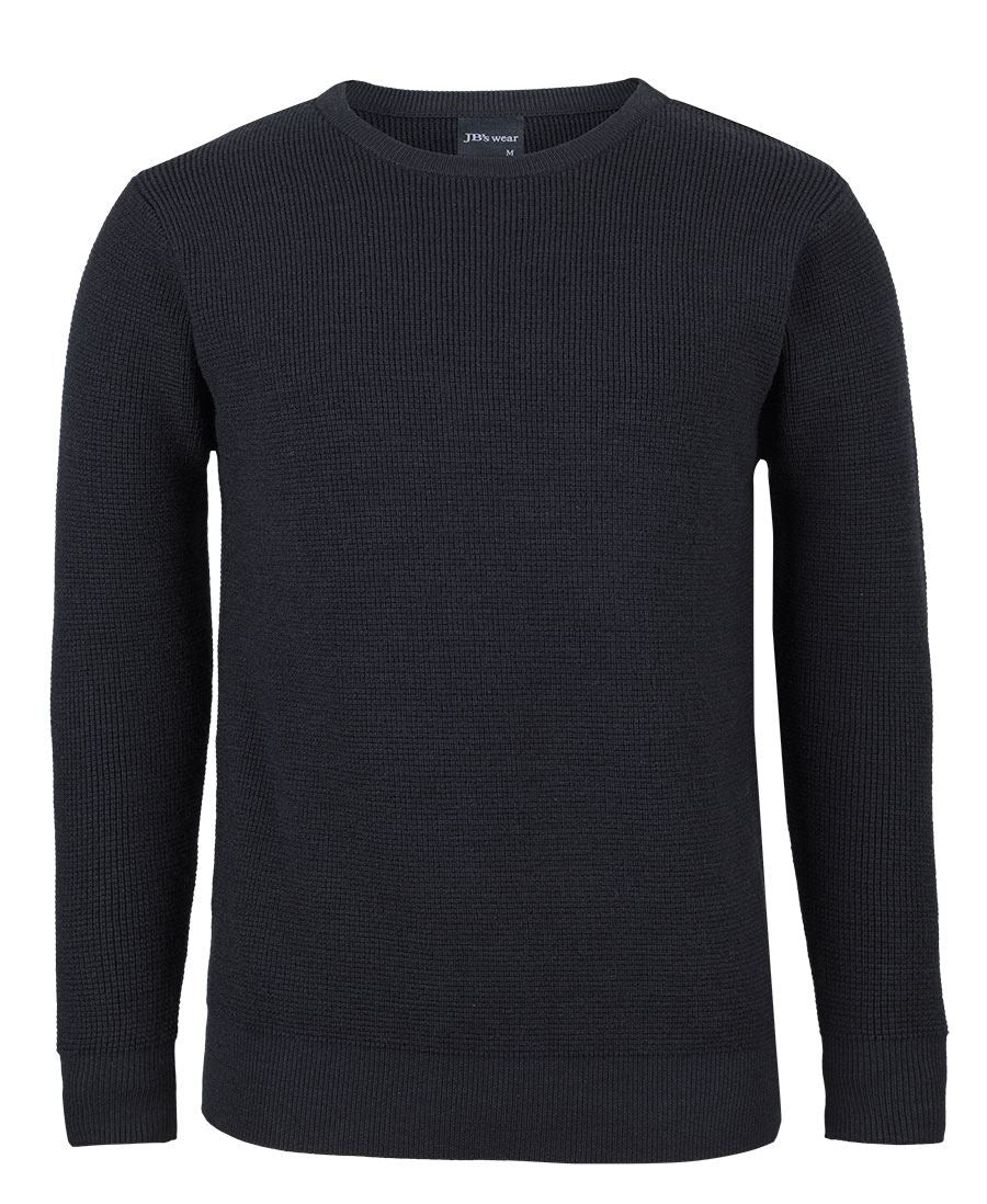 JB's Chunky Crew Neck Jumper - Black - Front
