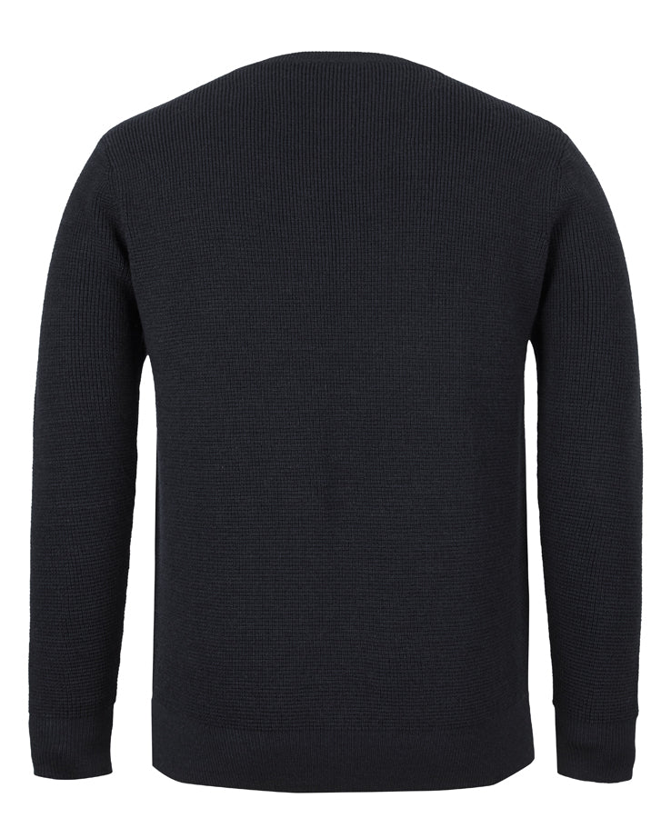 JB's Chunky Crew Neck Jumper - Black - Back