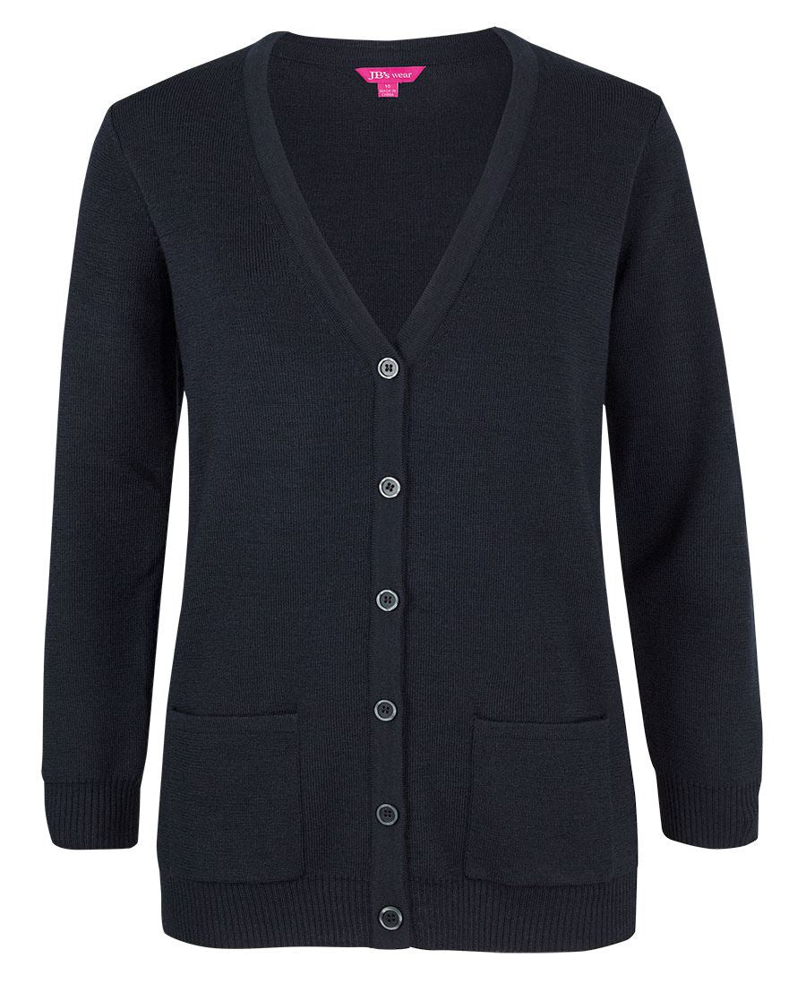 JB's Ladies Anti-Bacterial ISO 20645 Cardigan - Navy - Front