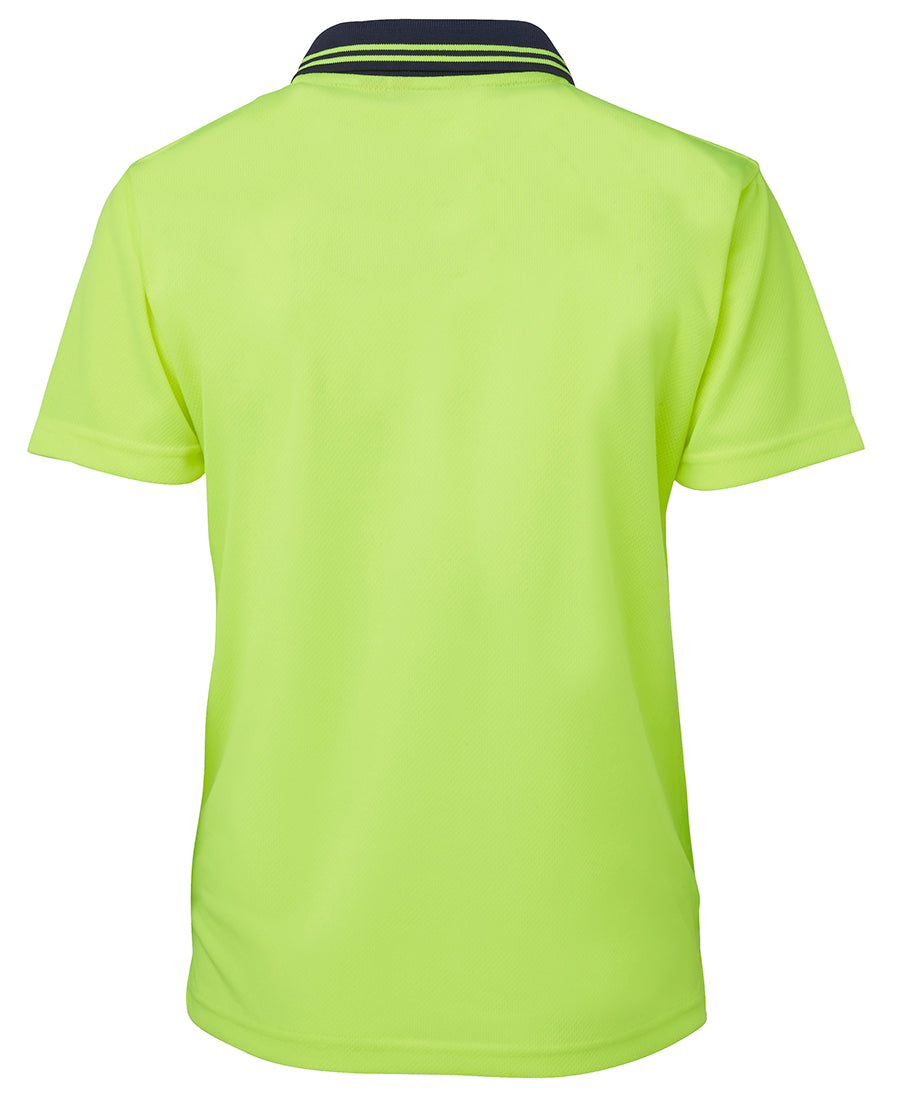 JB's Ladies Hi Vis S/S Comfort Polo - Lime/Navy - Back