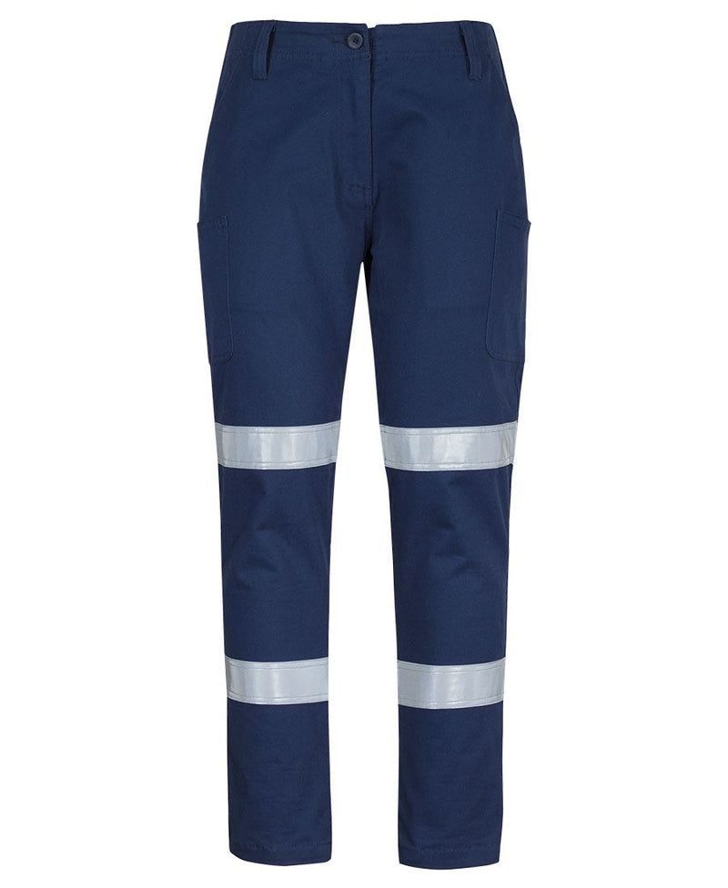 JB's Ladies Multi Pocket Stretch Twill Pant With D+N Tape - Navy - Front