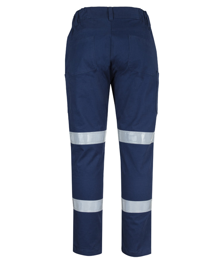 JB's Ladies Multi Pocket Stretch Twill Pant With D+N Tape - Navy - Back