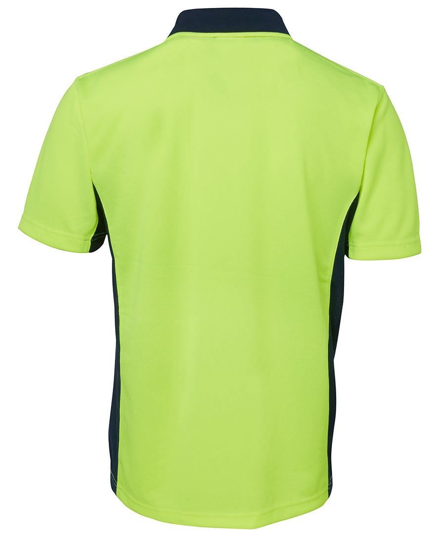 JB's Hi Vis S/S Sport Polo - Lime/Navy - Back