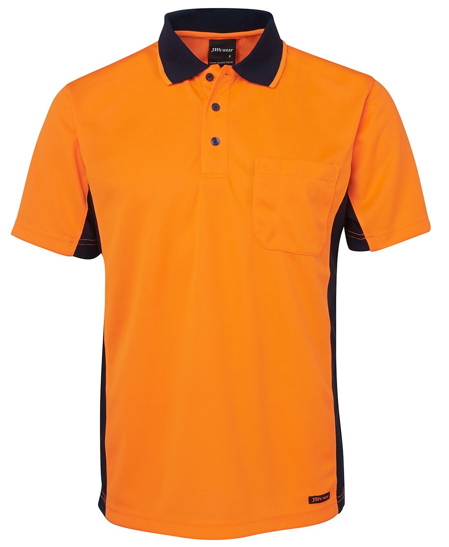 JB's Hi Vis S/S Sport Polo - Orange/Navy - Front