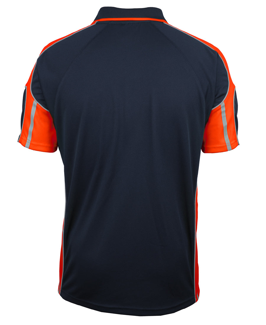 JB's S/S Street Panel Polo - Navy/Orange - Back
