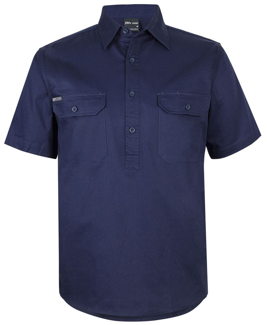JB's Close Front S/S 150g Work Shirt - Navy - Front