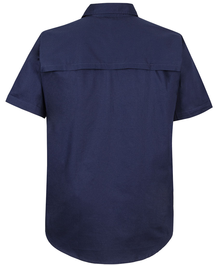 JB's Close Front S/S 150g Work Shirt - Navy - Back