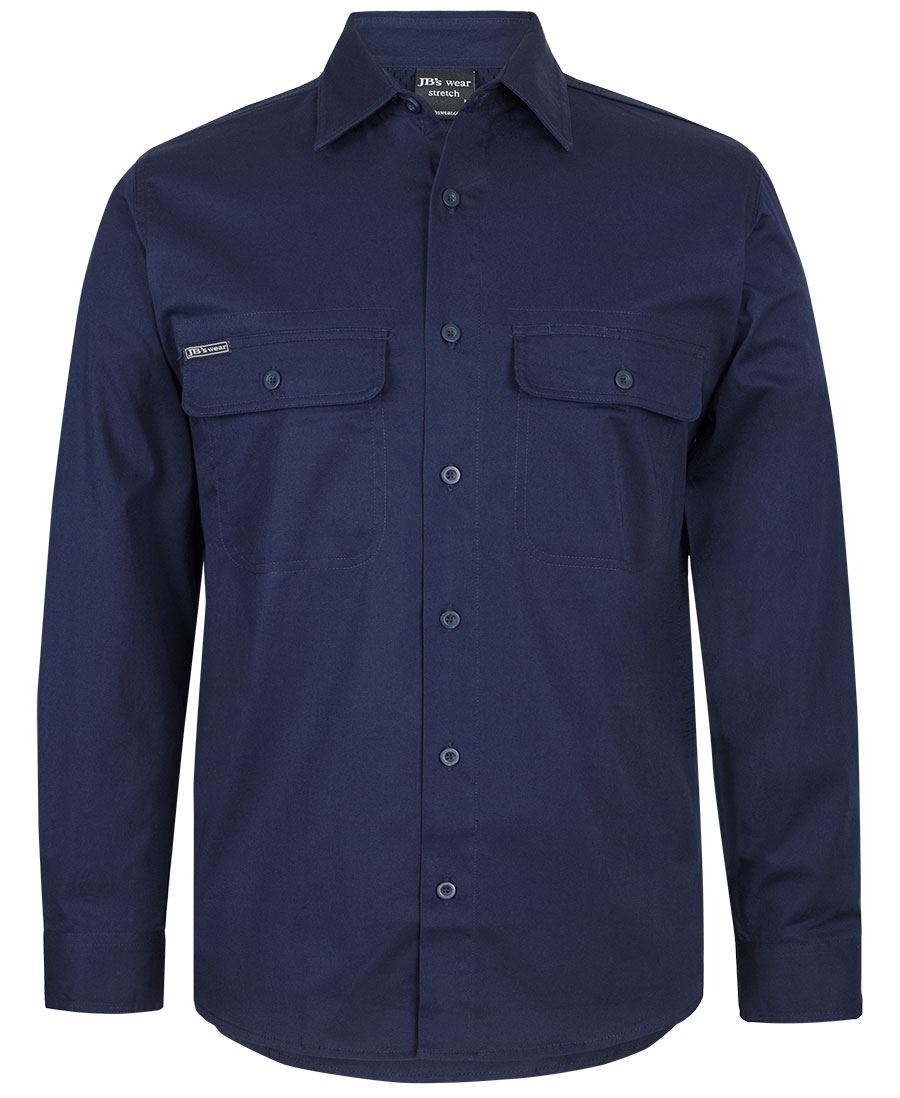 JB's L/S Stretch Work Shirt - Navy - Front