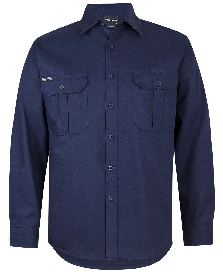 JB's L/S 190G Work Shirt - Navy - Front