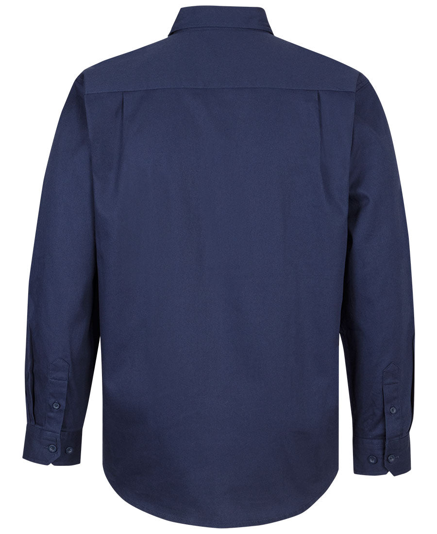 JB's Close Front L/S 190G Work Shirt - Navy - Back