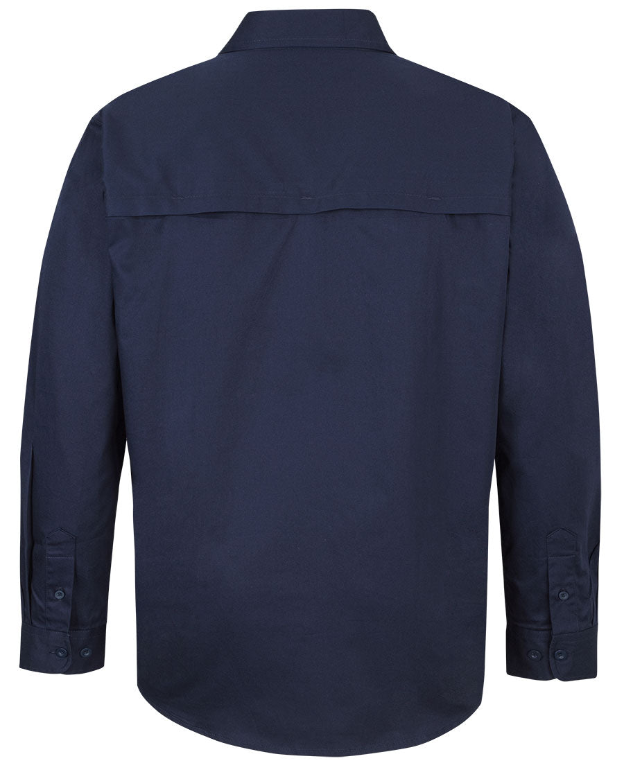 JB's L/S 150G Work Shirt - Navy - Back