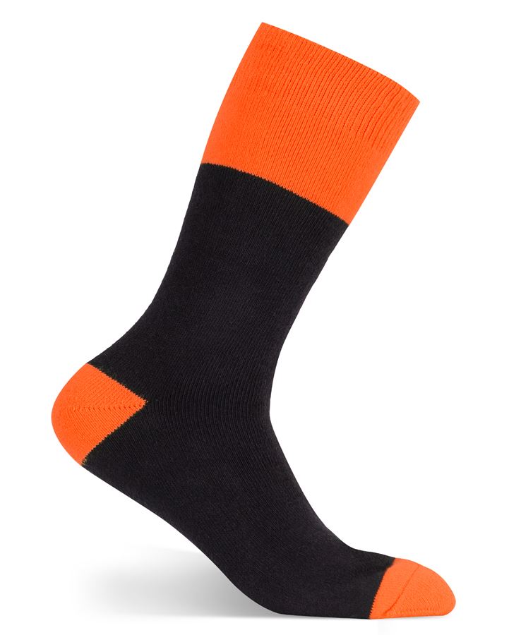 JB's Work Sock (3 Pack) - Black/Orange - Front