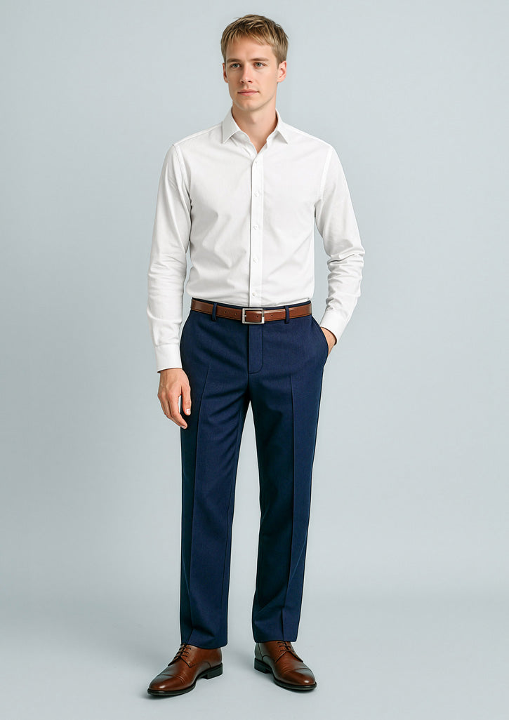 Cool Stretch Mens Flat Front Pant (Regular) - Navy - Model