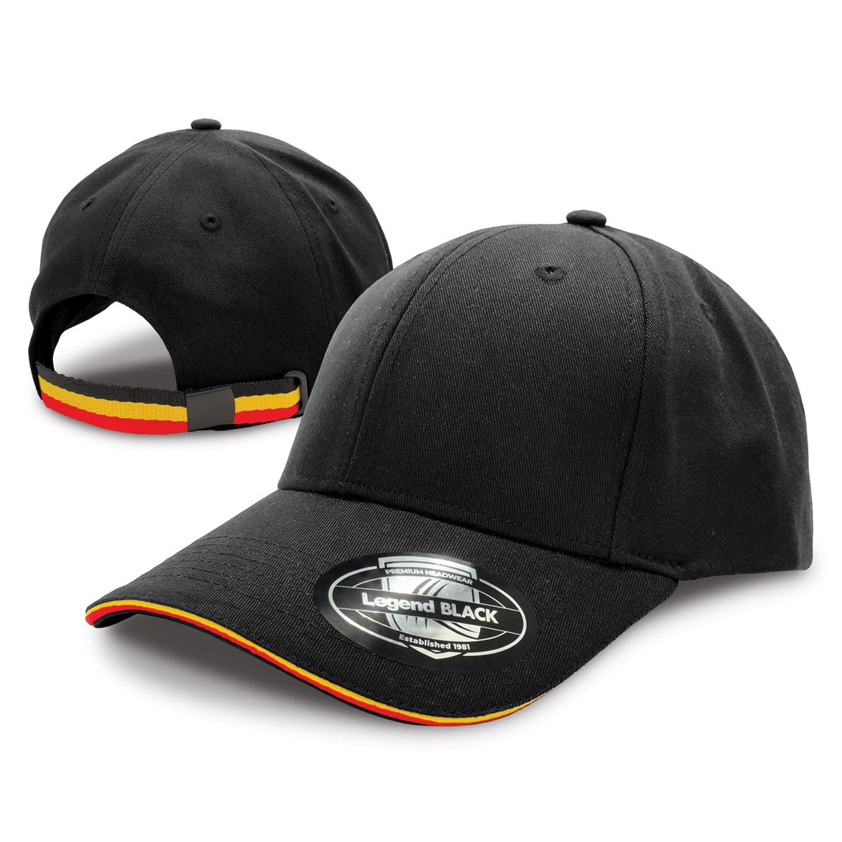 San Marino Cap - Black / Gold / Red - Front