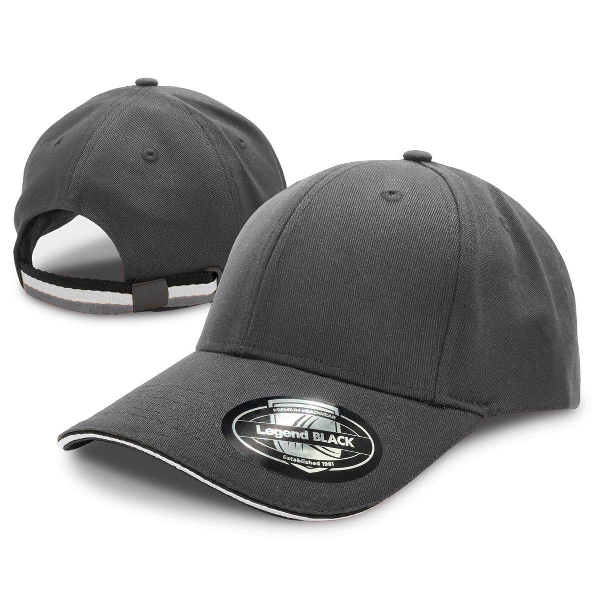 San Marino Cap - Charcoal / Black / White - Front